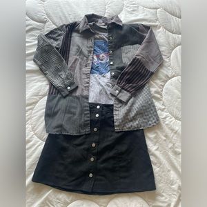 Red and Black Plaid Button Up